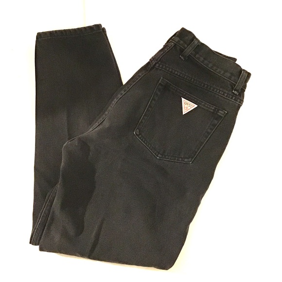 Vintage Denim - Vintage Black Guess High Rise Mom Jeans Zip Ankle